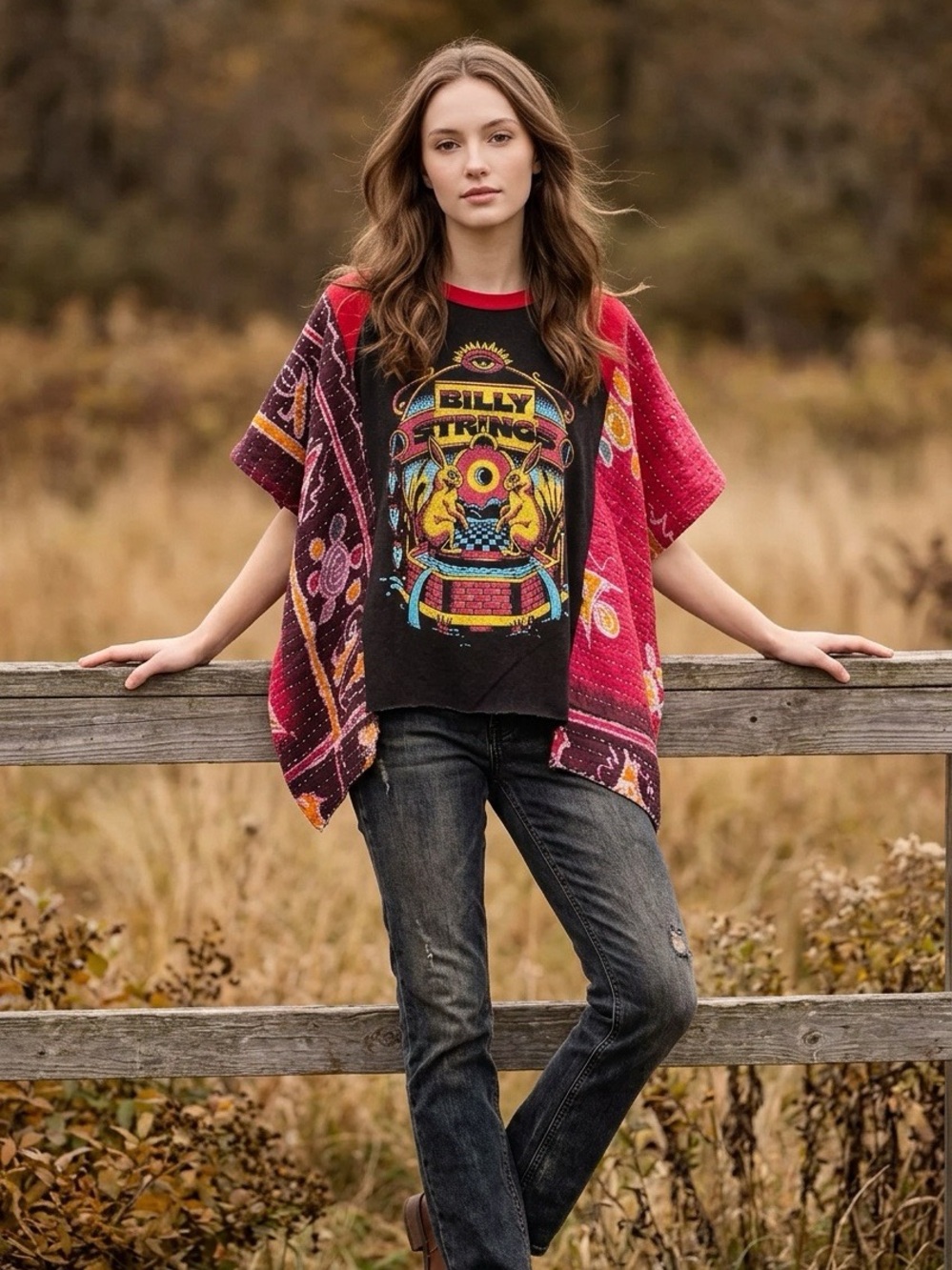 Handcrafted Upcycled Billy Strings Kantha Tunic NWT One Size